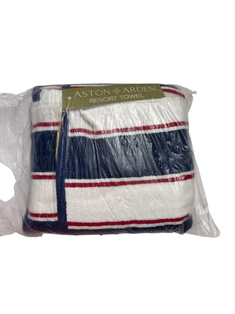 NWT Aston & Arden Luxurious Resort Towels Navy/Red Size 35